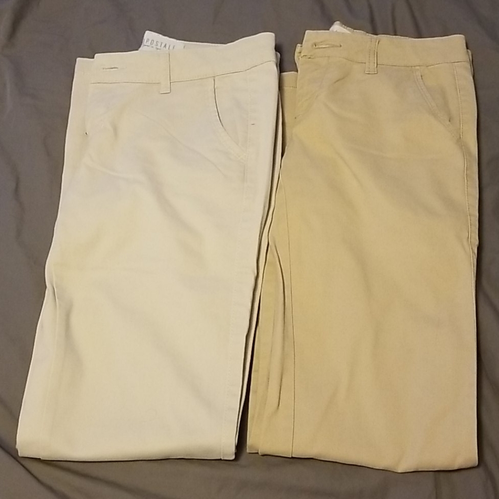 Women's khaki pants.